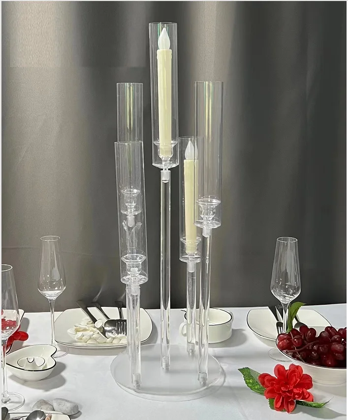 Clear Acrylic Candle Holder Centerpieces Wedding Acrylic Candle Holder Wedding Decoration Table