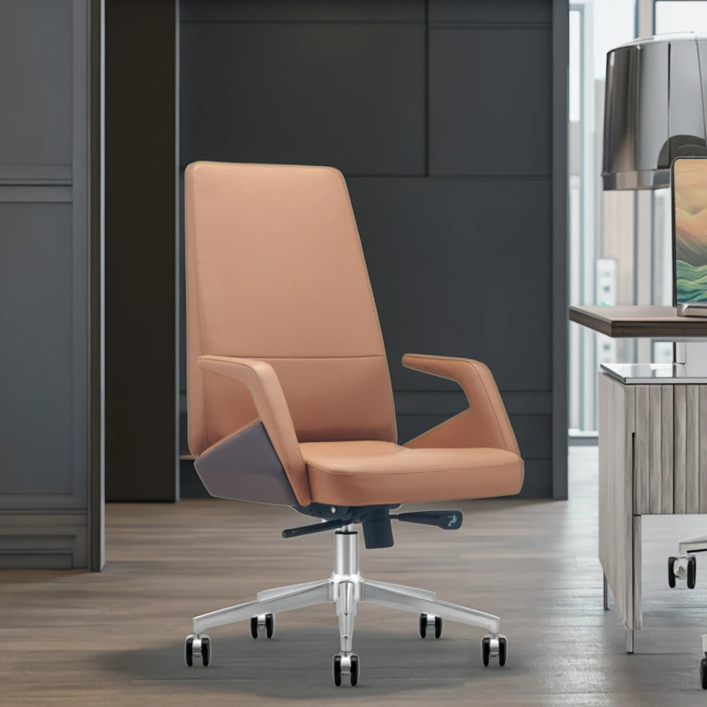 Ergonomic Managers Chair Contoured Lumbar Support Quick Assembly Design Commercial Installation 3