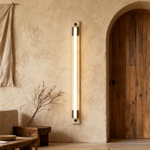 JACKSUN Wabi-Sabi Long Wall Lamp Retro Linear Bedside Lamp for Bedroom Staircase and Living Room Accent Wall Lighting