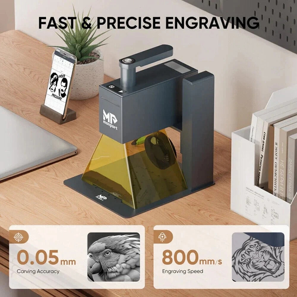 2 Basic Laser Engraver Handheld Engraver High Precision Portable Engraving Machine for Wood Kraft Paper Leather