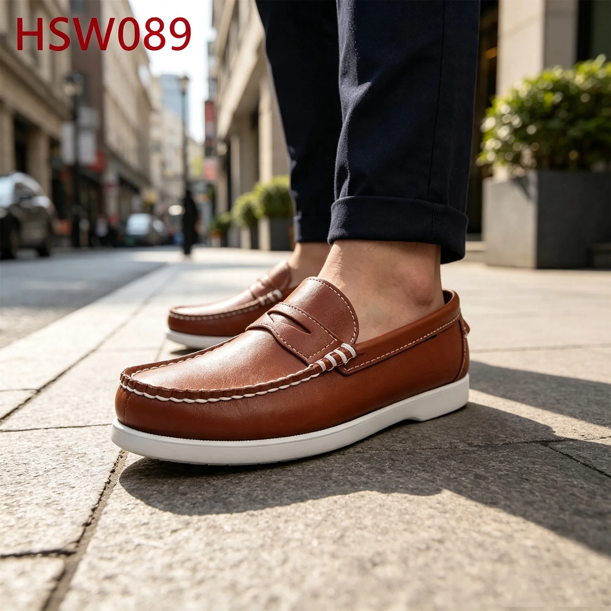 ZYF,Holiday Trip Mask Style Pull on Brown Hua Singh Boat Shoes Spain Size 27-47 Available Hand Made Leather Loafer Shoes HSW089