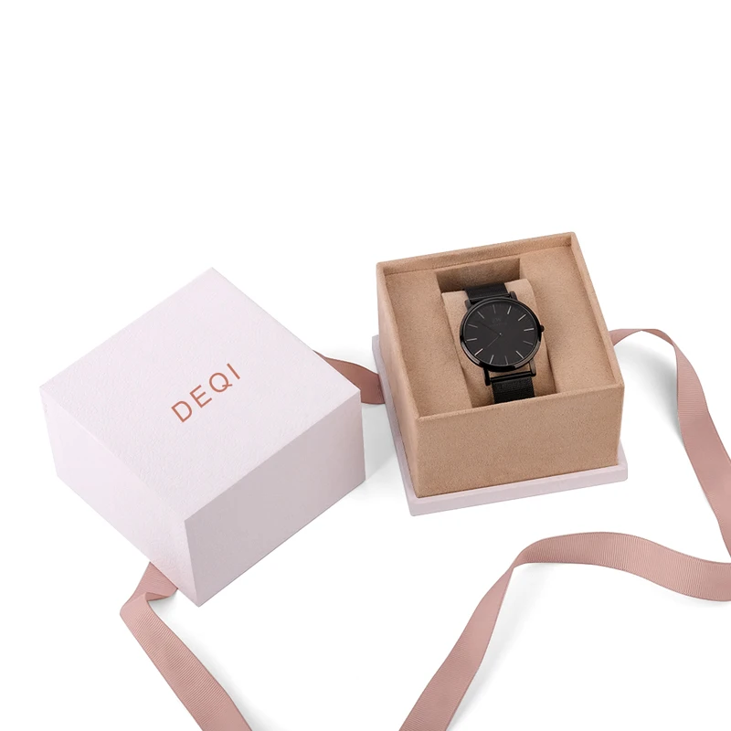 oem custom pink package luxury smart electronic mens Watch packaging quality sponge cardboard paper boxes with logo for watches