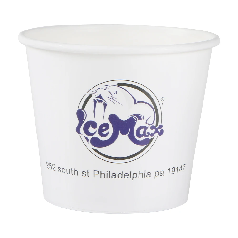 Wholesale custom printed eco friendly disposable 3oz 5oz 8oz 10oz take away paper ice cream cup with lid