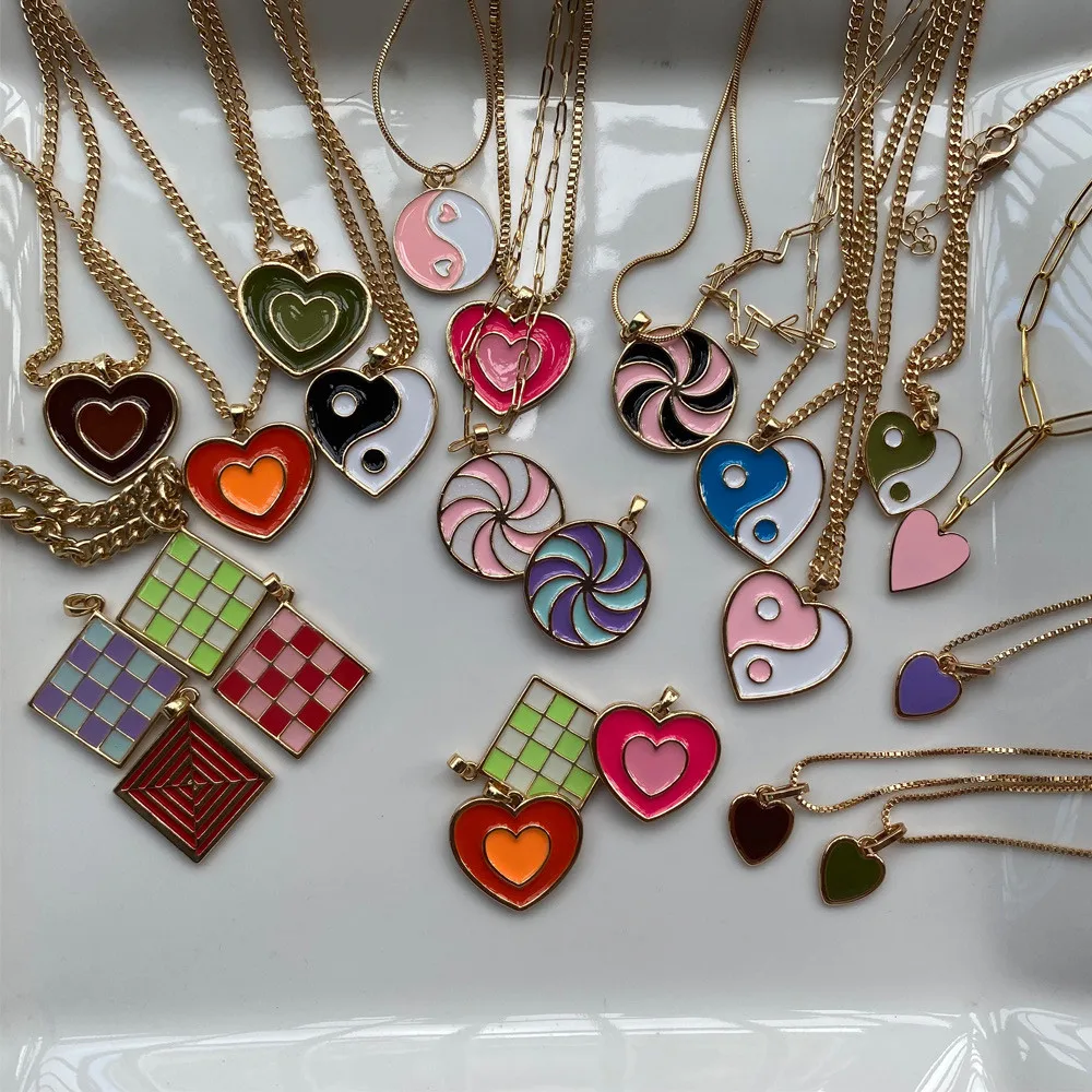 y2k heart necklace