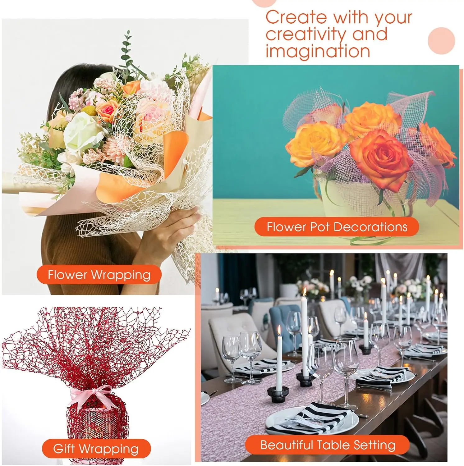 Wholesale Flower Wrapping Mesh Roll of Korean Jacquard for Flower Decoration With Rich Colors Waterproof