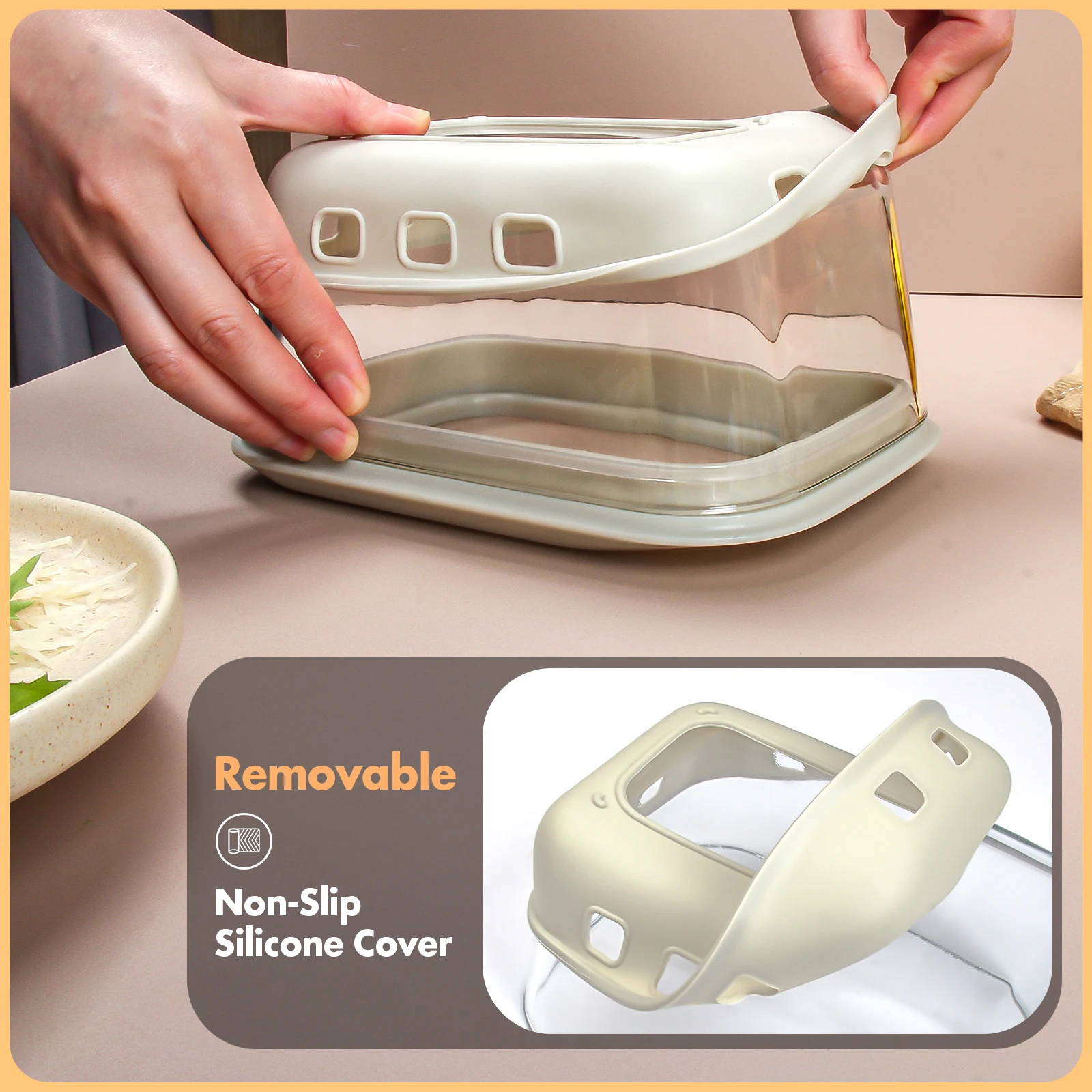 Kitchen Multifunctional Grater with Container Cheese Chopper with Glass Food Storage Box for Vegetables