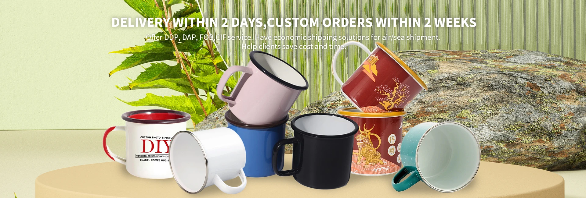 12oz Sublimation Blanks White Coffee Enamel Camping Mugs Cup With ...