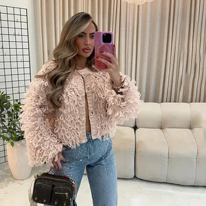 2024 Autumn and Winter New Fashionable Temperament Personalized Commuting Creative Knitted Tassel Button Woolen Coat
