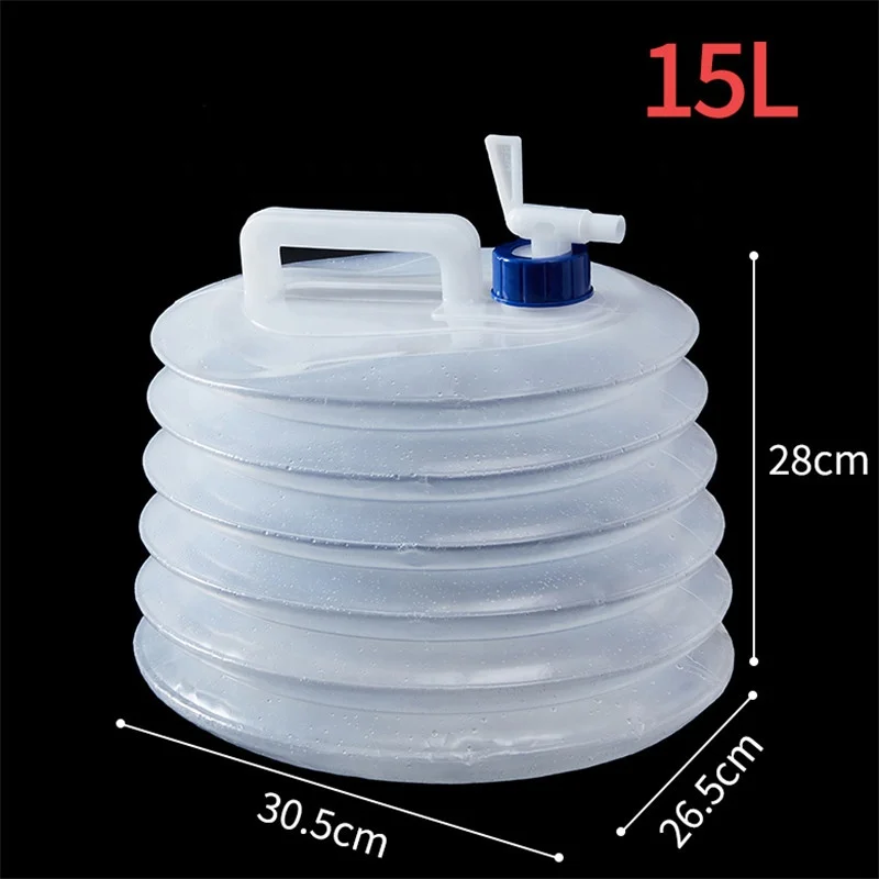 Customized 5L 10L 15L BPA-Free Camping Kettle Foldable Collapsible Outdoor Water Bucket Logo Gravure Printing Shrink Treatment