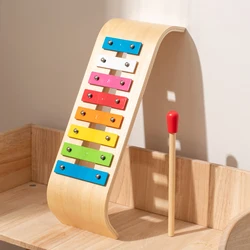 Оптовая продажа, профессиональная портативная детская мини-игрушка, деревянный ксилофон с 8 ключами, музыкальный инструмент, игрушки с маллетами, глокенол