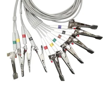 Veterinary Electrocardiogram alligator Clip for Ecg Clip De Captura Ecg 3 Lead Ecg Cable with Clips