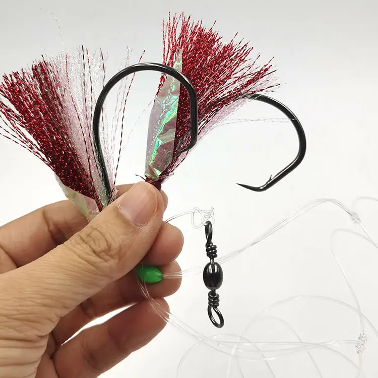 Alpha 2 Hooks  Big Game Flasher Rig Fish Skin Sabiki Snapper Snatcher Cod Fishing Bait Lures