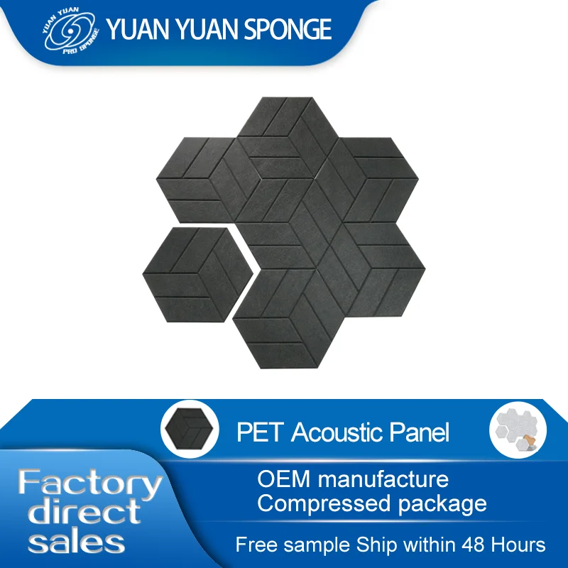 YuanYuan Modern Design Soundproof Honeycomb 3D Pet Felt Acoustic Panel Polyester Acoustic Panels for Studio Soundproofing manufacture