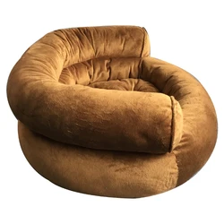 Anti-slip washable Pet short plush comfy pet sofa bed with removable case NO 5
