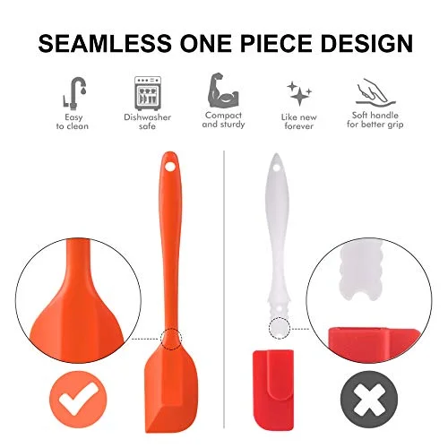 product silicone spatula 6 piece set 480 f heat resistance non stick cooking tools baking and stirring multi purpose kitchenware-5