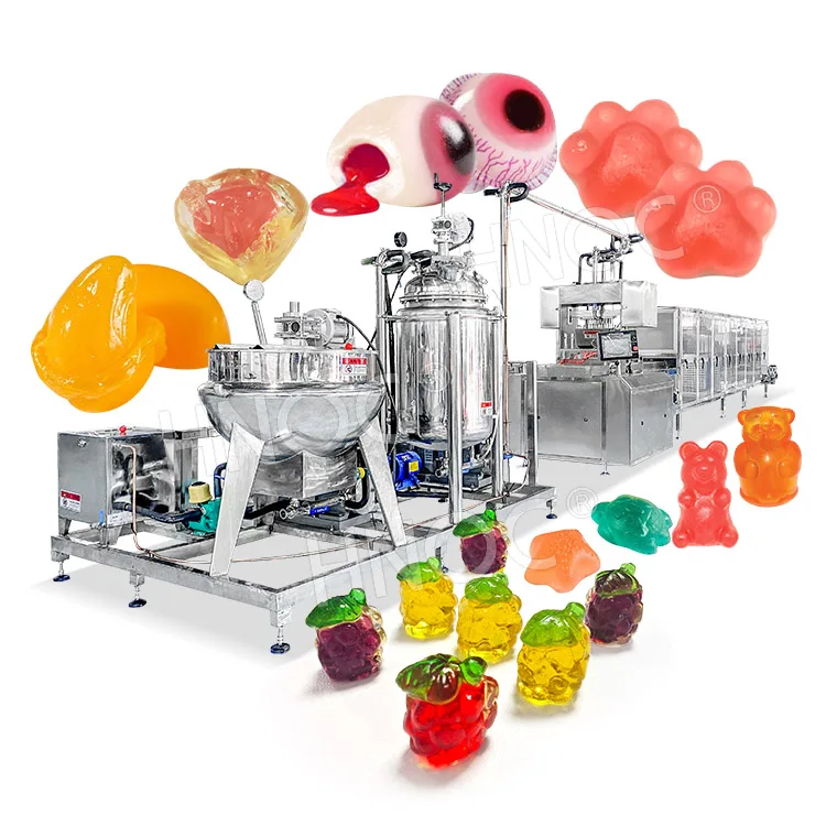 Fully Automatic 3D Multifunctional  Vitamin Pectin Gelatin  Starch Jelly Candy Production Line Gummy Bear Making Machine