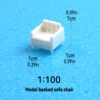 1:100 White Backed Sofa Chair
