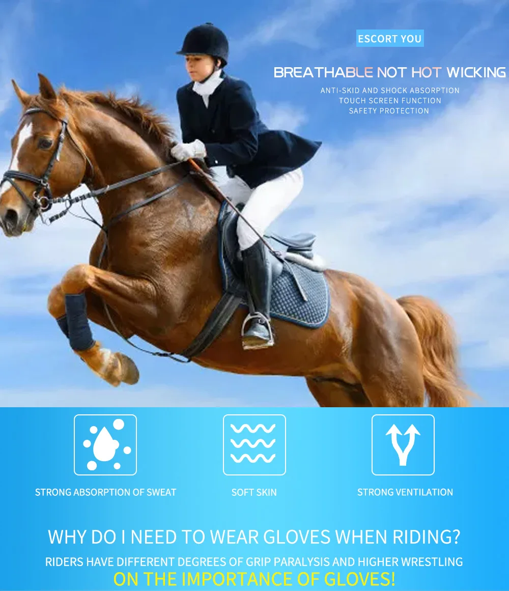 Boodun 1075 Outdoor Horse Riding Gloves Man Summer Wearresistant Anti