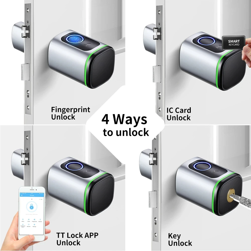 Keyless Smart Cylinder Lock with Tuya Smartlife App NFC IC Card PIN Code Mechanical Key Unlock Support Gateway