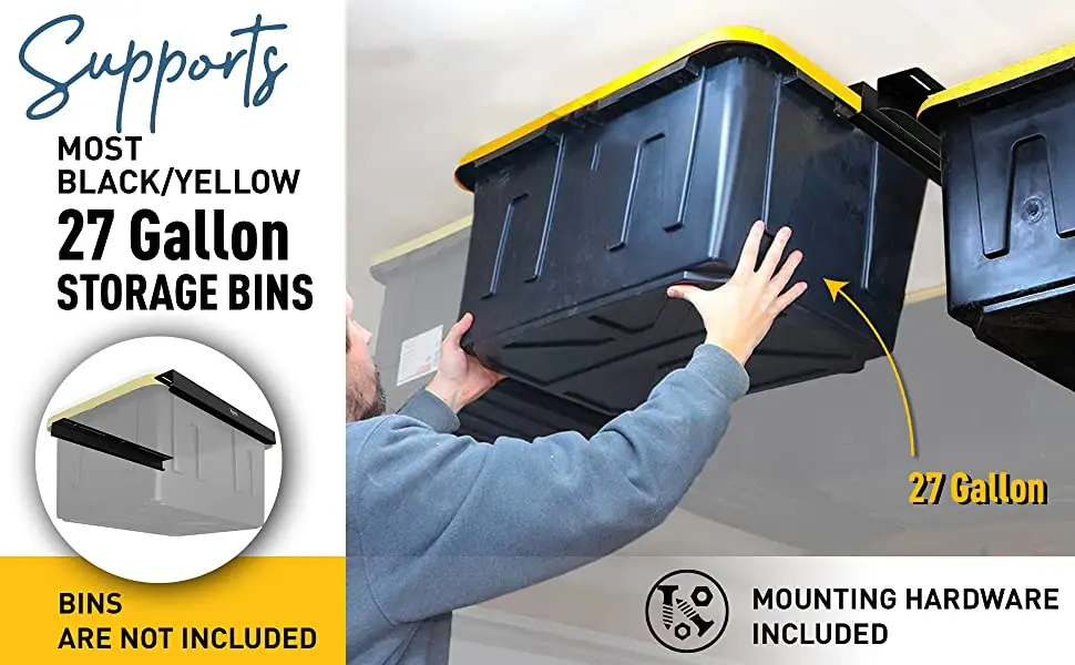 26" L Ceiling Storage Rack For Garage Storage Bins Overhead Garage