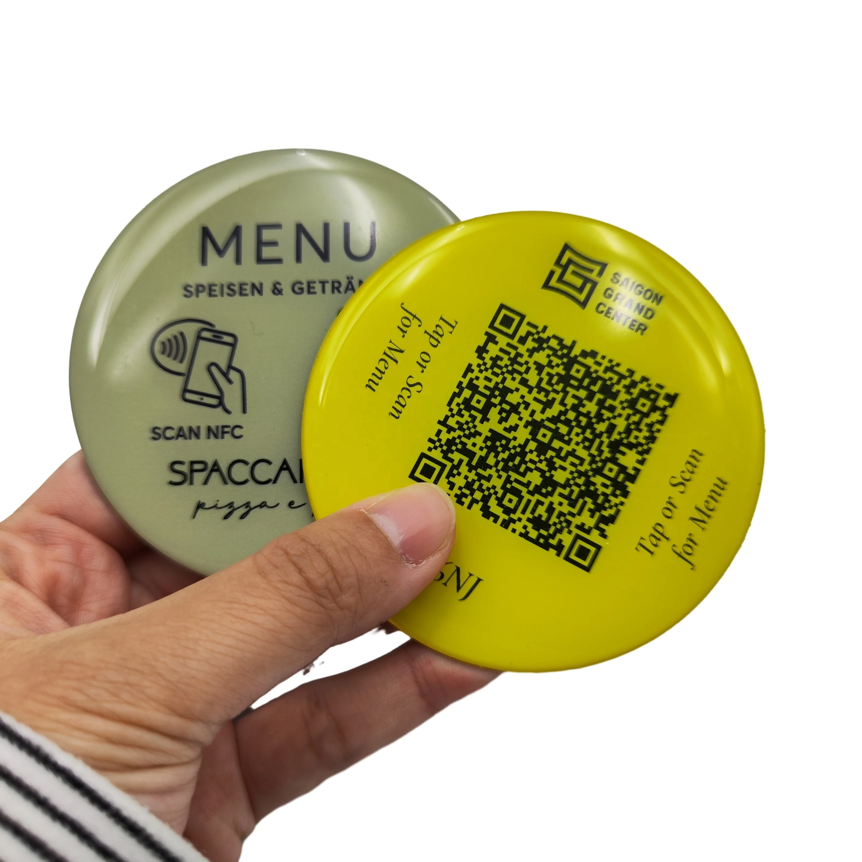Programmable PVC Access Control Card Yelp Reviews NFC Epoxy Tag NTAG215 Chip 13.56MHz RFID Communication Interface for