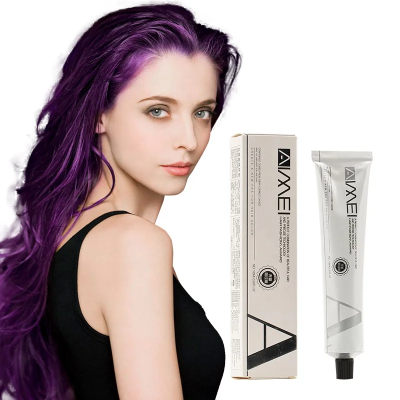 Factory Wholesale AIMEI Professional Salon Low Ammonia Dark Purple Hair Dyeing Herbal Hair Dye Color Cream Permanent Coloring