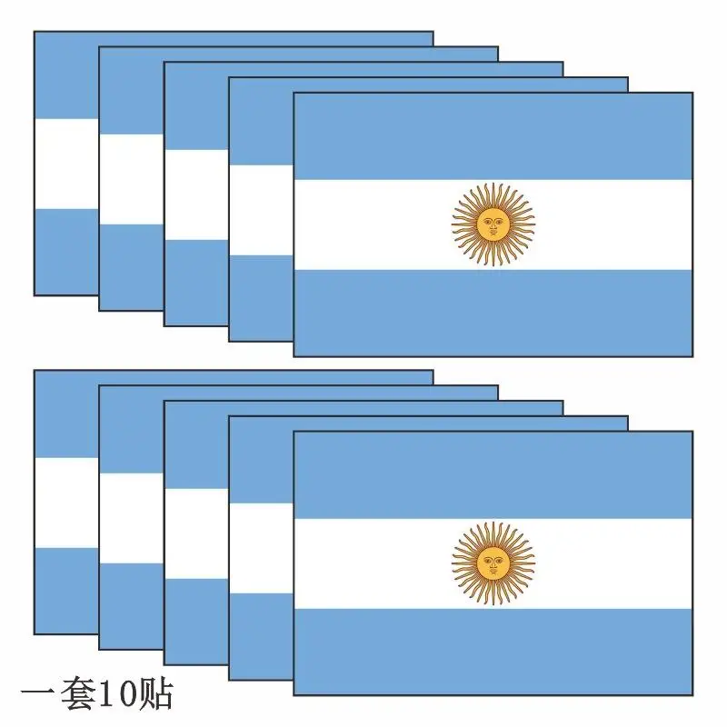 A set of 10 national flag face stickers club football World Cup fans cheer tattoo stickers