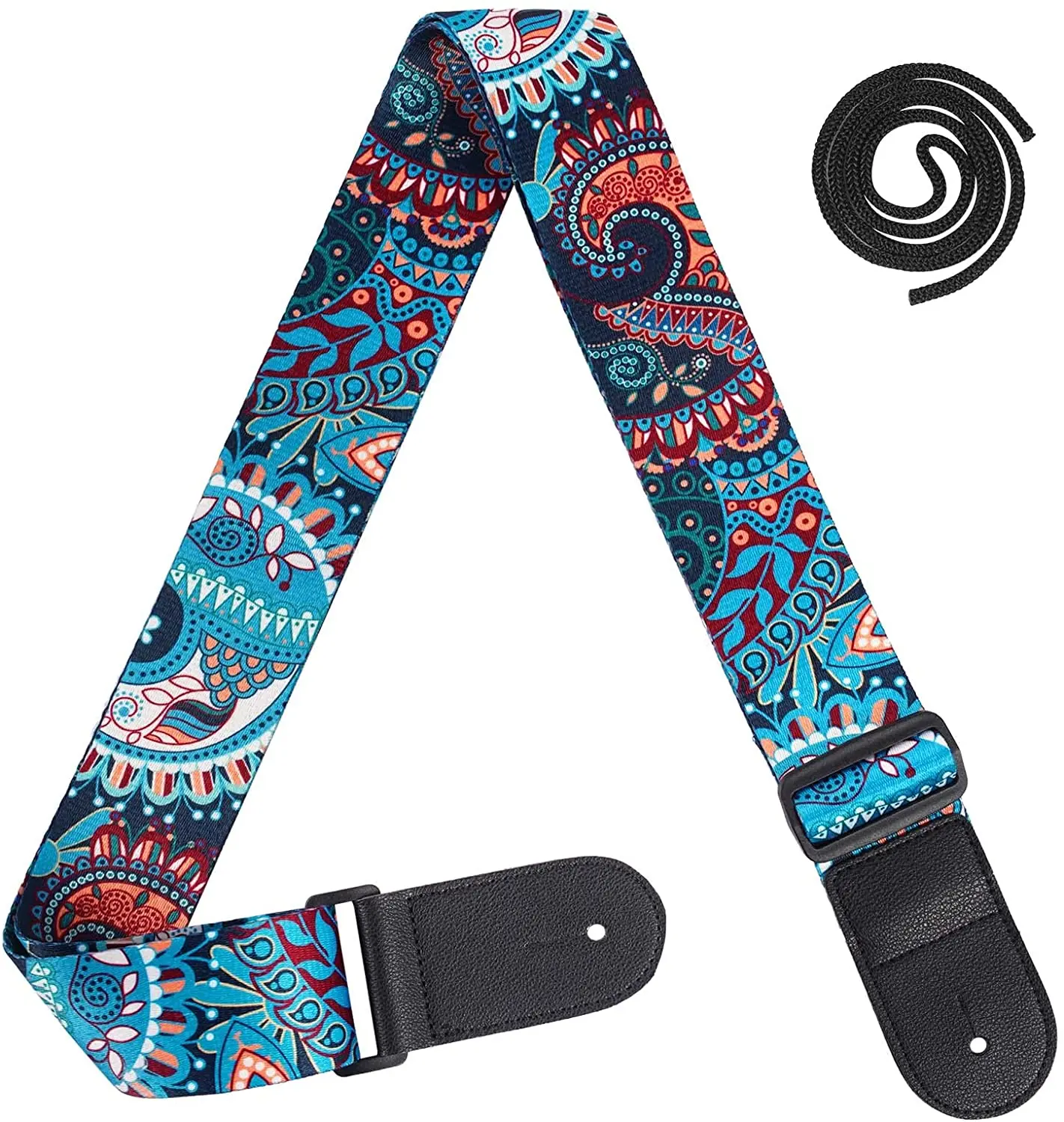 New Design Guitar Accessories Polyester Leather Strap Lock Neck