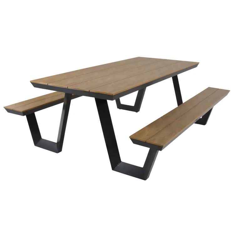 Outdoor Recycled Plastic Wood Commercial Long Picnic Table Outside