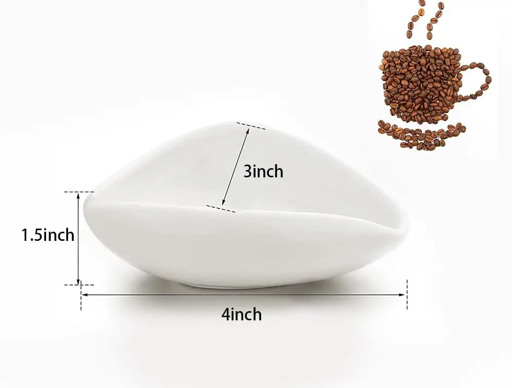 Coffee Beans Dosing Cup Weigh Coffee Bean Container Pure White Ceramic