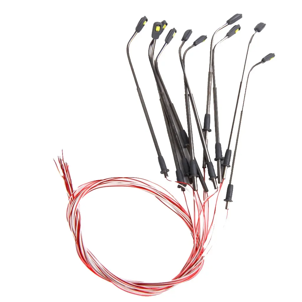 Модель железнодорожного поезда, лампа, столб, уличные фонари, весы, светодиодные лампы, миниатюры