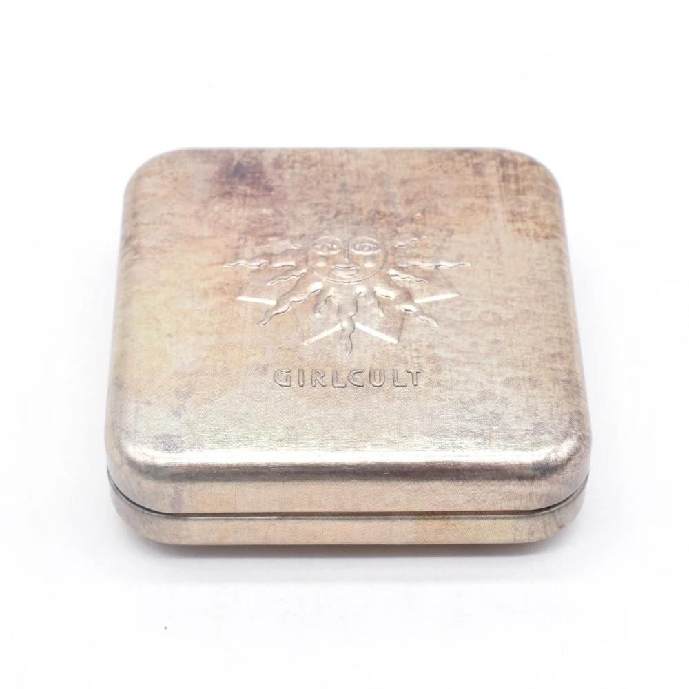 Custom Embossed Logo Tinplate Small Mini Tin Condom Storage Box Candy Mint Usb Metal Hinge Tin Can Hinged Square Tin Box Case
