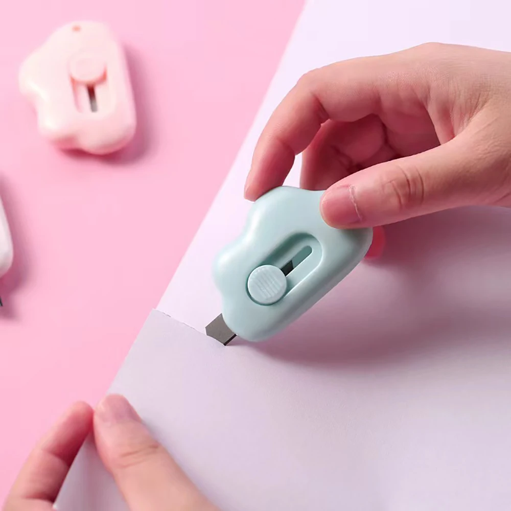 Cloud Shape Knife Mini Box Cutter Utility Safety Keychain Knife Cutter
