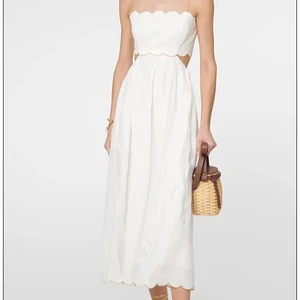 European American Casual Sweet Collarless Woven Linen Jacquard Translucent Sexy High Waist Skinny Fit Midi Skirt Dress Fashion