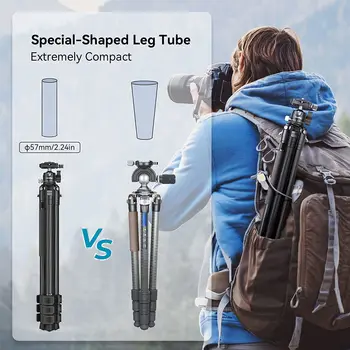 Smallrig 54" Lightweight Compact Carbon Fiber Tripod with Detachable Monopod, Load up to 26.5 Lbs/12 Kg -4060 detail image