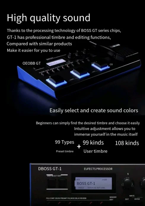 【ジャンク】BOSS GT-1 Boss GT-1 Effects Processor | Pedal board | Salão Musical