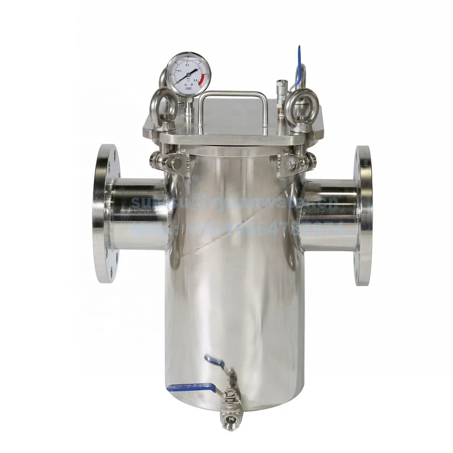 High Flow Industrial Flange/Bolt Quick Open Pipeline Stainless Steel Basket Strainer With Wire Mesh Filter Bucket