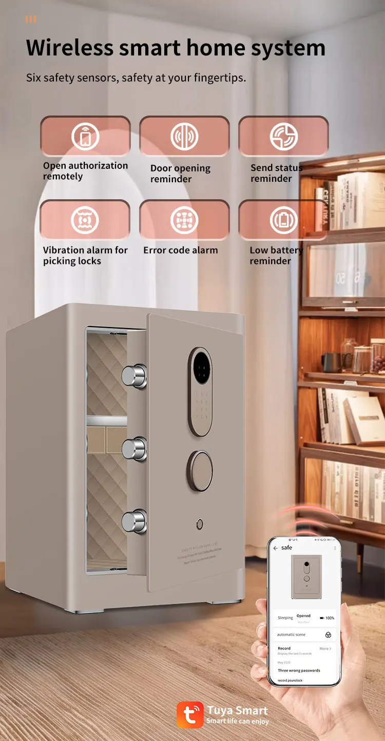 CEQSAFE Digital Home Safe with Programmable Keypad Anti-Theft Safe for Cash and Documents Storage details