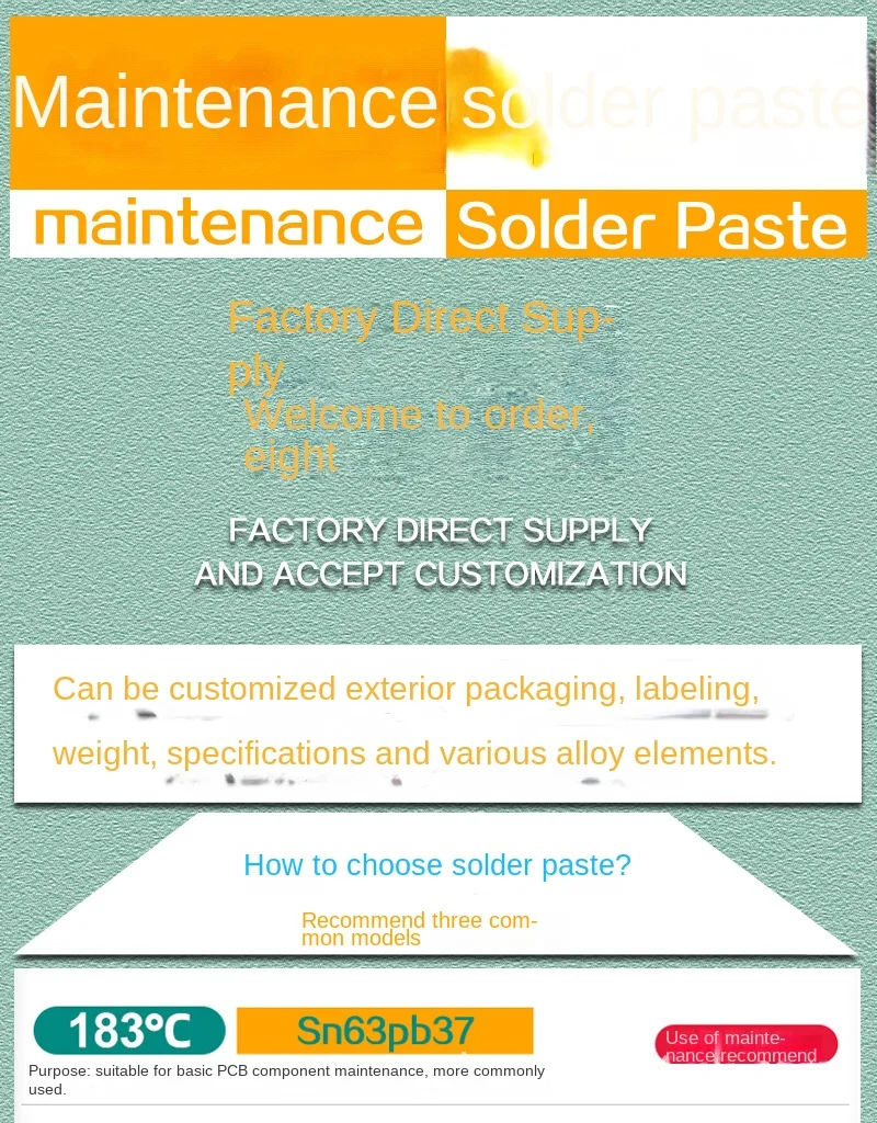 100g Maintenance Type Solder Paste Syringe Type Low Temperature Medium