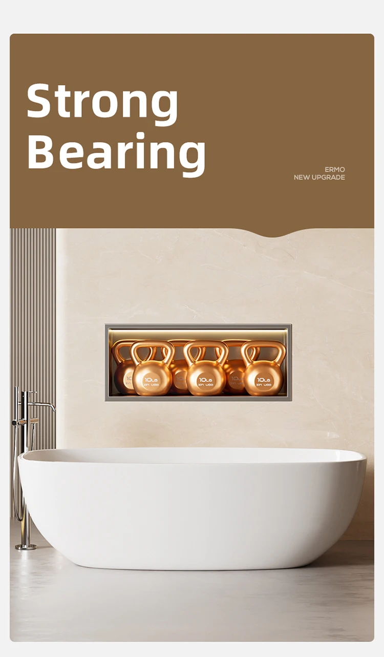 Stainless Steel Recessed Niche Electrostatic Coating Living Room Backsplash