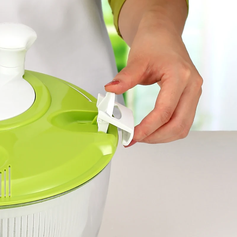 Высококачественный полипропиленовый бытовой Зеленый Роторный Спиннер для салата, овощной дуршлаг