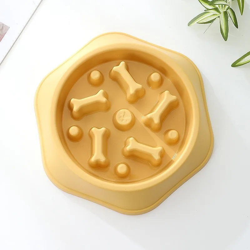 Slow Feeder Dog Bowl Anti Gulping Healthy Eating Interactive Dog Slow