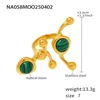 แหวนหินธรรมชาติสีเขียวสีทอง A058