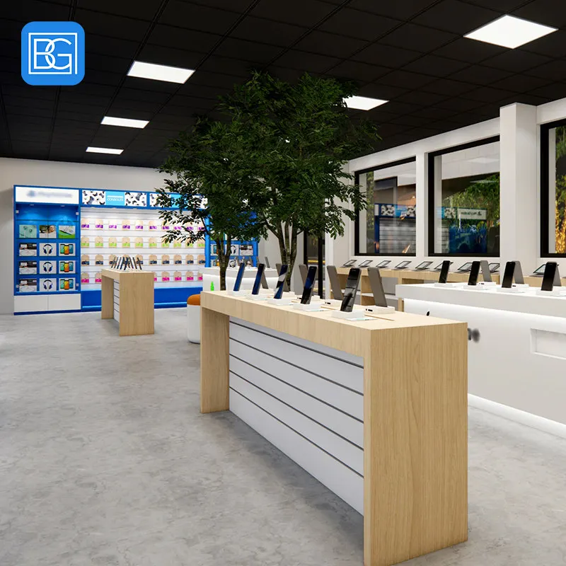 Customized Mobile Phone Shop Design Display Counter Oppo Mobile Counter Mobile Phone Display Mobile Shop Counter With Led