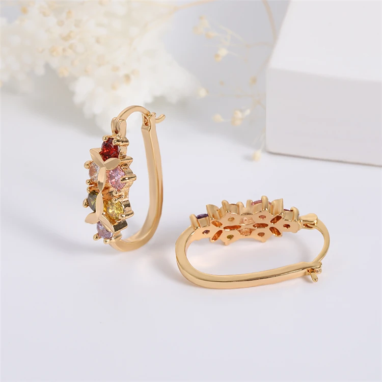 Orecchini-pendientes de oro de 14K con piedras preciosas para Mujer, aretes  de oro puro de 14K, joyería de oro Real 1000% - AliExpress