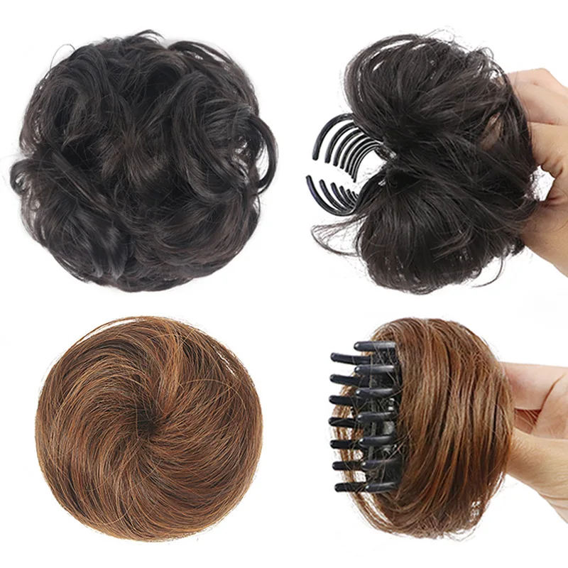 Short Curly Synthetic Hair Bun With Claw | SHEIN
