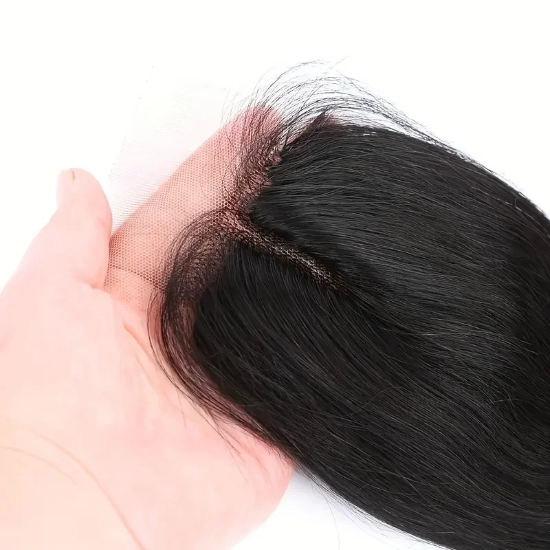 Gerade Spitze Verschluss 100% Echthaar T Teil Perücke Günstige brasilianische Remy natürliche Farbe_voghion.com