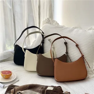 A-172 Women's Zipper Shoulder Bag Simple Niche Style Waterproof PU Armpit Handbag for Work New Fashionable Messenger