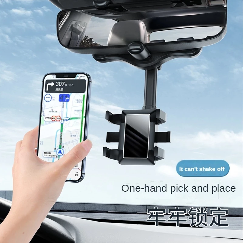 Retractable Car Car Phone Holder Mirror Universal Clip Rotatable  Retractable Car Phone Holder