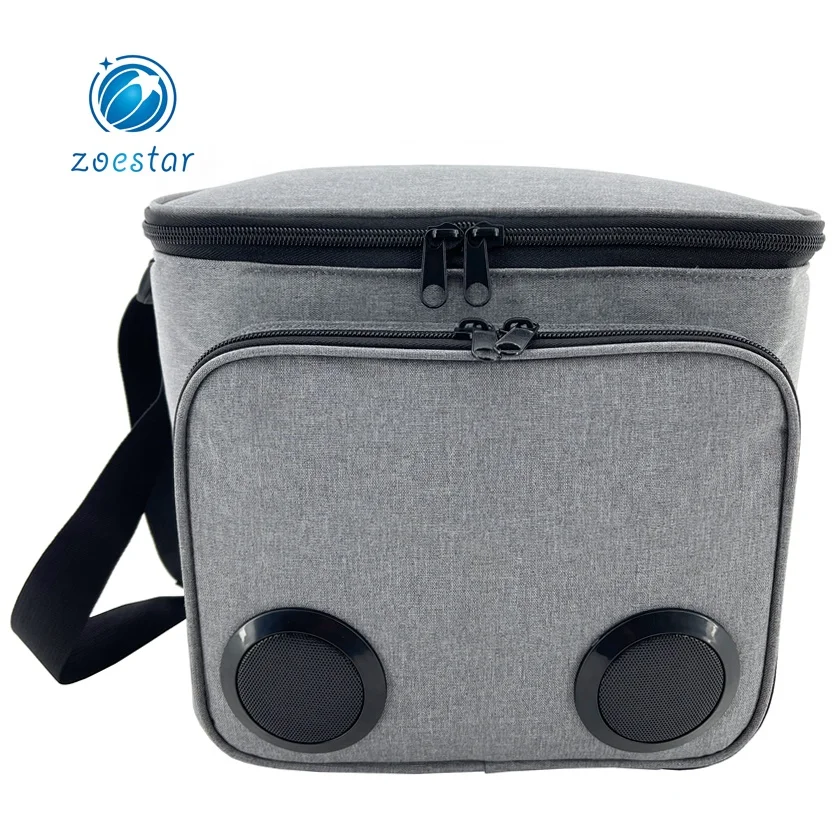 Insulated Bluetooth Speakers Food Drinks, Rechargeable Battery Supports Foldable Travel Outdoor Picnic Cooler Shoulder Bag